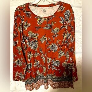 Kim Rogers Size 1X Perfectly Soft Cotton Top Shirt